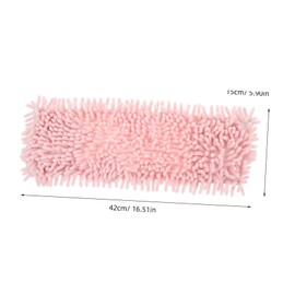 Operitacx Fauler Flachmopp Schwamm Mops Chenille-Wischpad saugfähige Schwammpads Mopp-Ersatzköpfe wiederverwendbarer Klemmmopp Reinigungsmoppköpfe nachfüllen Flachmopp aus Mikrofaser Rosa