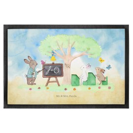 Mr. & Mrs. Panda 50 x 75 cm Door Mat Rabbit School – Easter Gifts, Easter Decoration, Gift, Easter Decoration, Motif Door Mat, Easter