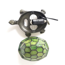 WERLAMP Tortoise lamp Tiffany Style Colored Glass Turtle Table lamp Bedroom Bedside Living Room