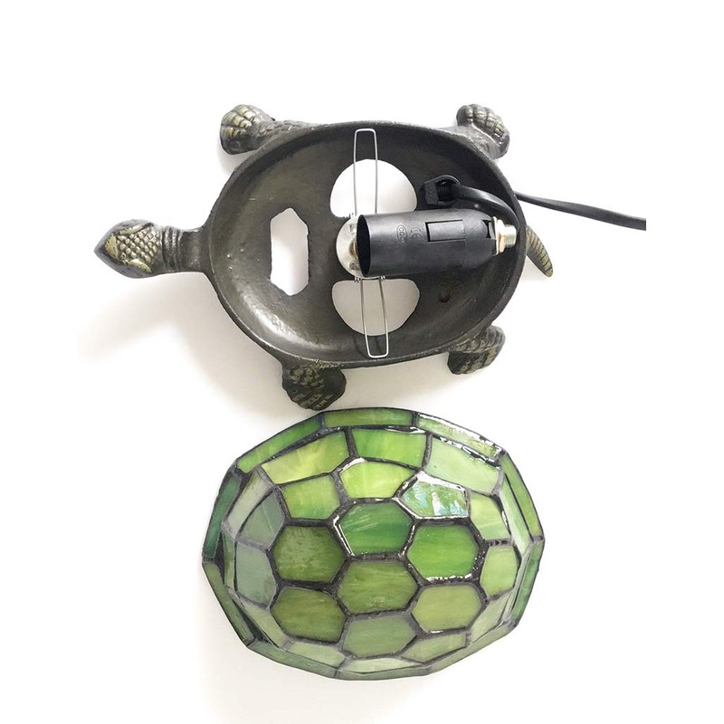 WERLAMP Tortoise lamp Tiffany Style Colored Glass Turtle Table lamp