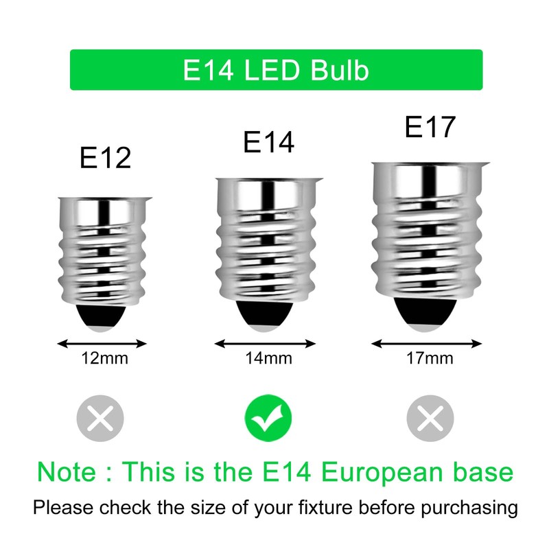 LFLAMPON Refrigerator Light Bulb Replacement E14 Base Led Light Bulbs