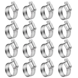 WINL Stainless Steel Hose Clamps - 16 Pack Worm Gear Drive Hose Clamps SAE 16 Clamping Range 3/4 Inch to 1-1/2 Inch (19mm-38mm) for Automotive Plumbing, 3/4'', 1'', 1 1/4'' Clamps