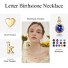 Ursilver Initial Birthstone Necklaces for Women, 14K Gold Plated Dainty