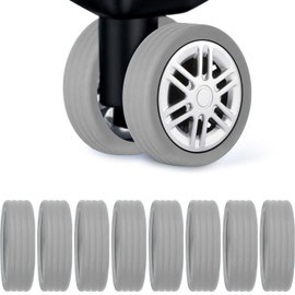 8PCS Luggage Caster Wheel Covers – Shock Absorbing & Noise-Reducing Suitcase Wheel Protectors, Anti-Scratch, Universal Fit for Trolley Cases