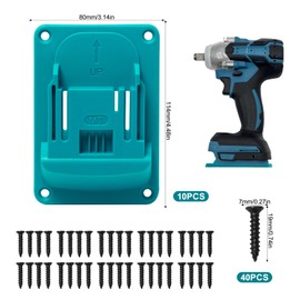 Pilikoll 10 Pcs Drill Tools Holder with Screws Wall Mount Holder for Makita 18V 14.4V Drill Mount Fit Cordless Tool Storage Wall Mount Drill Holders Drill Tools Holders for Workshop Tools Storage