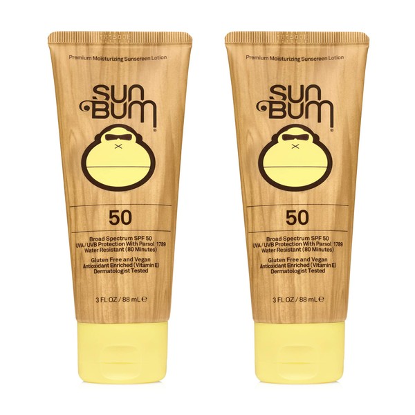 Sun Bum Original Spf 50 Sunscreen Lotion Vegan and Reef Friendly (octinoxate & Oxybenzone Free) Broad Spectrum Moisturizing Uva/uvb With Vitamin E 3 Ounce 2 Pack