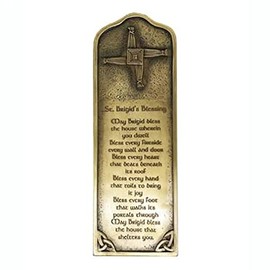 Royal Tara St Brigid's Bronze Blessing and Cross Wall Hanging Housewarming Plaque Handcrafted Decor (W 3.54" x H 1.03")