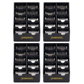 4 Pack BarberMate Blade Rack Storage Tray - Holds 10 Clipper Blades (Black)
