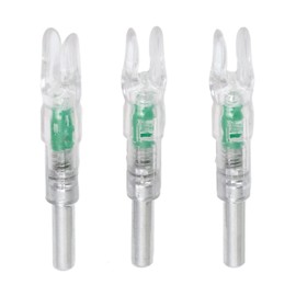 3PCS Archery Lighted Nocks Plastic Automatic with Switch 6.2mm Inner Diameter Archery Nock Tail for Night Hunting Green