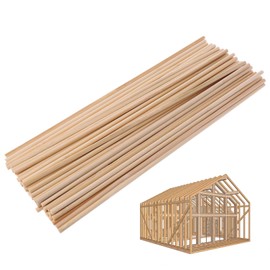 100Pcs Wooden Sticks for Craft,Square Dowel Crafting Materials Model Stick,Thin Bamboo Crafts Dowels Strips,Hardwood Making Long Round Small Strip Thick Tube,for Balsa Wood Carving DIY Building Cubes