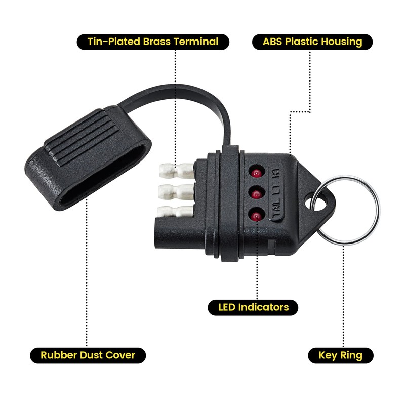 Oyviny 4 Way Flat Trailer Circuit Tester 4 Pin Trailer