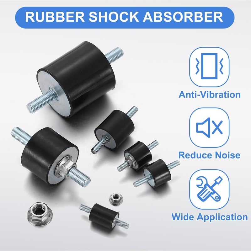 sourcing map M6 x 18mm Rubber Mounts, 15 x 20mm