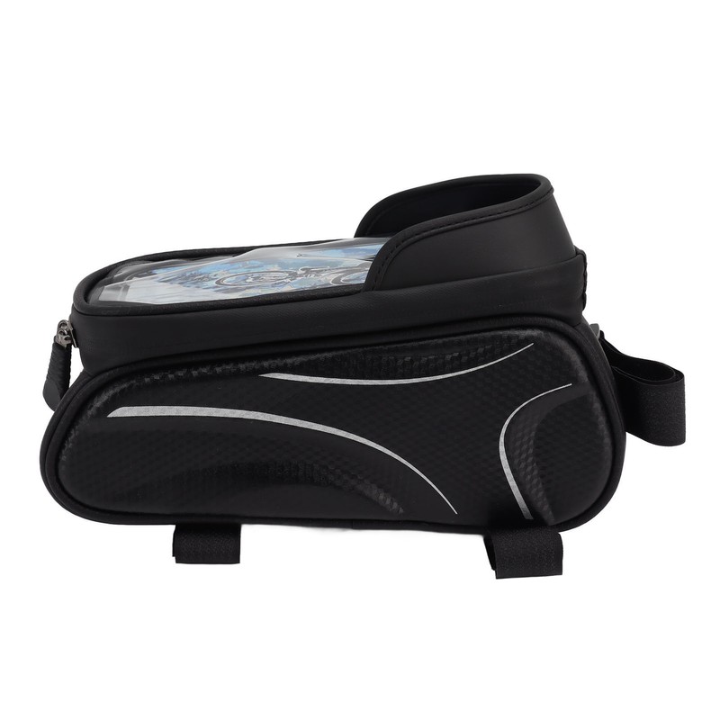 Bike Phone Mount Bag Large Capacity Waterproof Carbon Pattern PU