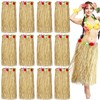 Janmercy 31.5 Inch 12 Pack Natural Raffia Hula Skirt Grass