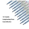Premium Black Gel Pens, [0.5mm] Extra Fine Point Pens Smooth