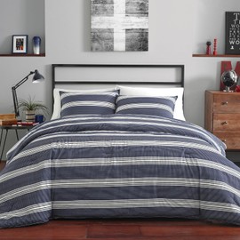 Nautica - Twin/Twin XL Comforter Set, Reversible Cotton Bedding with Matching Sham, Medium Weight for Year Round Use, Dorm Essentials, Oeko-Tex Certified (Craver Navy)
