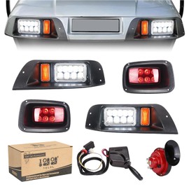 10L0L Golf Cart Headlights and Tail Light Kits for EZGO TXT 1996-2013 Gas & Electric Carts, Street Legal Lights Kits With Turn Signal Wiring Harness