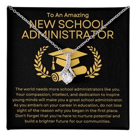 New School Administrator Necklace Message Card Box Alluring Standard - The World Needs More - Appreciation Educator Graduate School Mentor