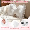 Fiwochic 2 Pcs White Bow Pillow 16 x 13 Inches