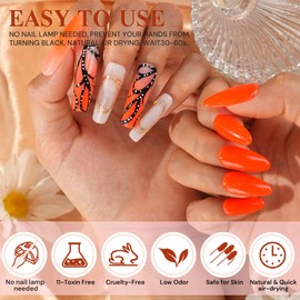 eodci EODCI Orange Red Color Dip Powder, 1OZ Neon Nail Dipping Powder for Long-lasting 28 Days+ Dip Nail Art French Manicure Nail Starter & Professional Home DIY Salon Use 28g