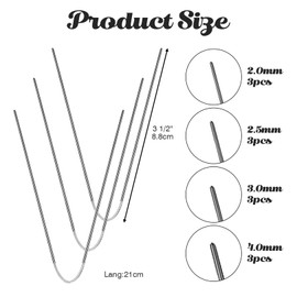 Set of 12 Circular Knitting Needles, Circular Knitting Needle Set, Interchangeable, Knitting Needle Set, Knitting Needles for Socks, Knitting Needles, Knitting Needle Set, Curved Sewing Needle