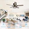 Breezary 52 Inch Flush Mount Farmhouse Ceiling Fan with Light