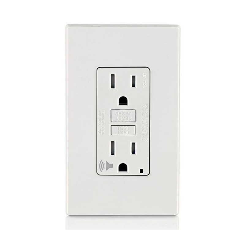 Leviton GFCI Outlet with Audible Alarm, 15 Amp, Self Test,