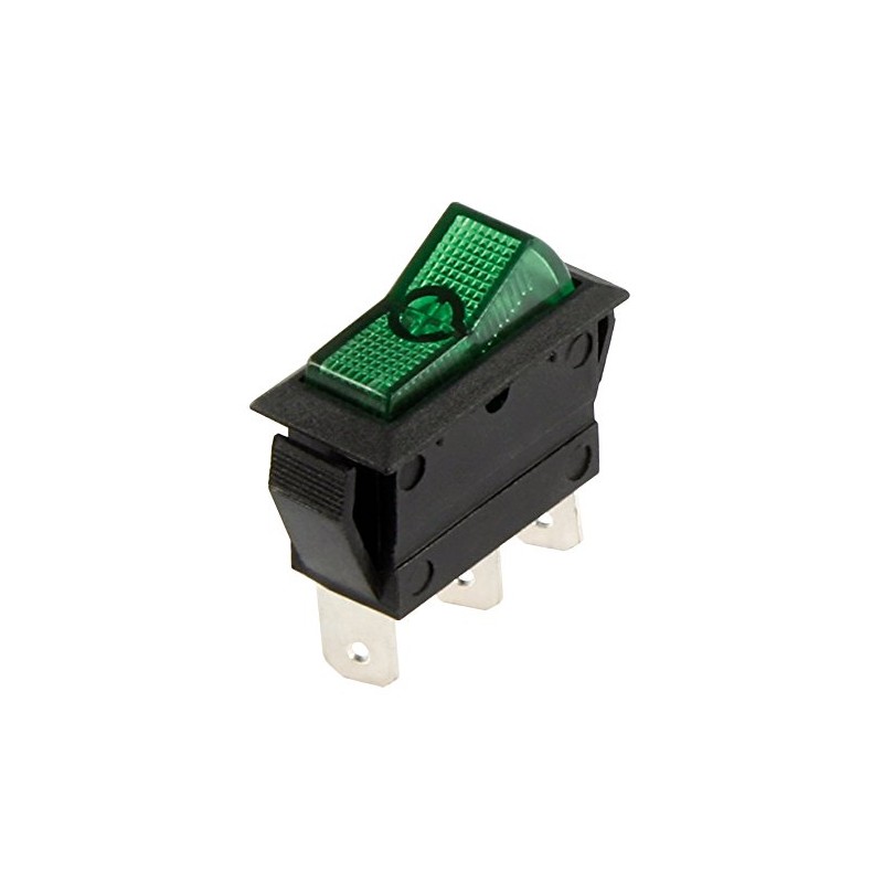 Vehicle Switch, 3 Pin 12V/20A, Green, 2 Settings ON /