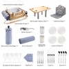 Wicker Picnic Basket Set for 4 with Detachable Table, Portable