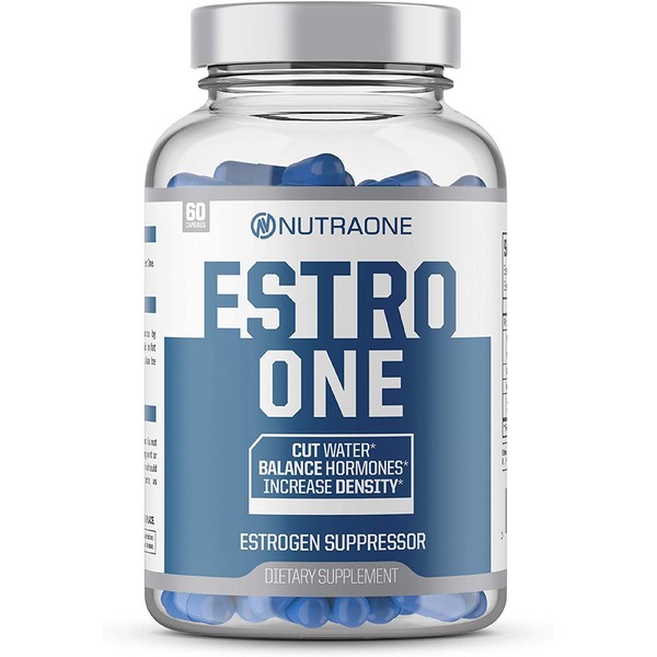 EstroOne Estrogen Blocker for Men by NutraOne – Natural Anti-Estrogen, Testosterone Support Supplement (60 Capsules)