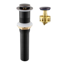 Pop up Sink Drain Stopper for Bathroom Vessel Vanity Sink Art Basin Oil Rubbed Bronze, Small Cap Without Overflow, Metal Pop-up Drain Strainer with Detachable Basket Stopper