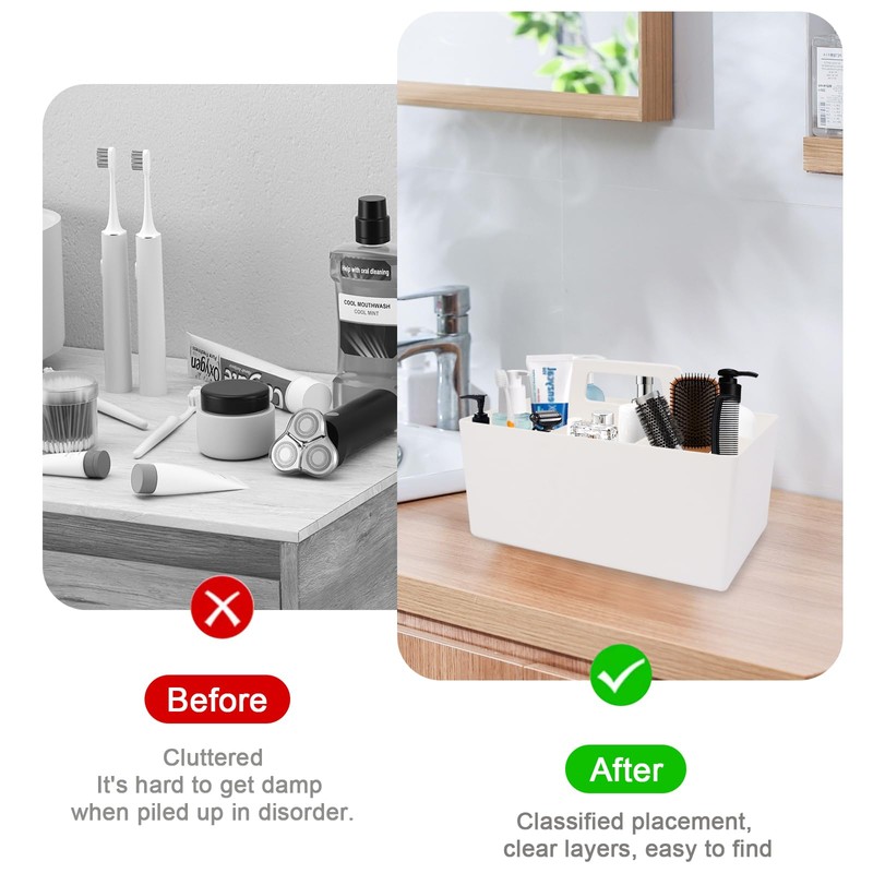 Gzsekken Shower Caddy Basket Portable Shower Organiser for Bathroom, Plastic