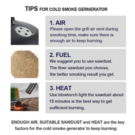 Realcook 8" Cold Smoke Generator, Hot or Cold Smoking on Any BBQ Grill and Smoker, Perfect for Smoked Salmon, Cheese, Pork and More, Smoke Time up to 4-7 Hours
