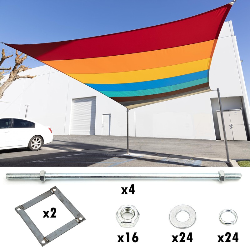 Colourtree Reinforced Base Frame for Shade Sail Pole, Versatile Use