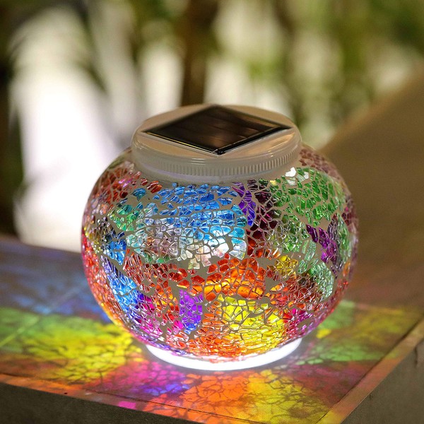 Joyathome Color Changing Solar Powered Glass Ball Garden Lights，echargeable Solar Table Lights Outdoor Waterproof Solar Night Lights for Garden, Patio, Party，Outdoor/Indoor Decorations, Ideal Gift