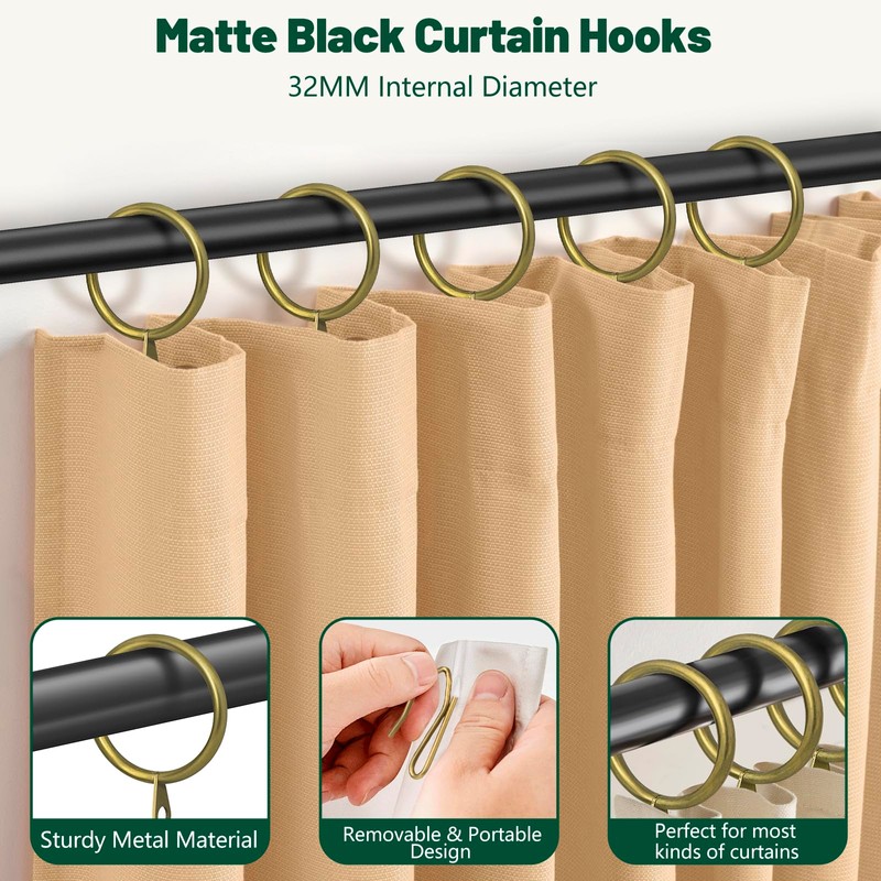 60Pcs Metal Curtain Rings and 60 Pcs Curtain Drapery Pin