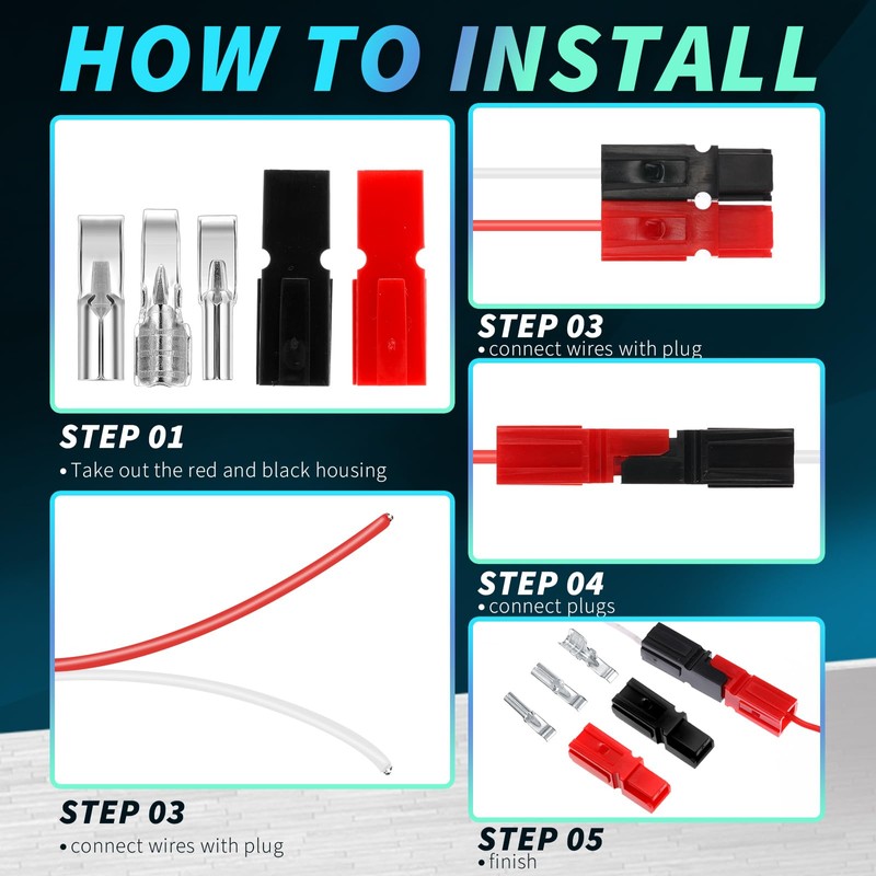 Relaxweex 120 Pcs 15A/ 30A/45 Amp Power Connectors Assortment Kit