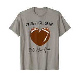 Here For The 90s Hip Hop football shirt Heart Football Lover T-Shirt