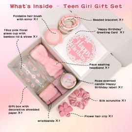 Birthday Gifts for Teen Girls & Women – Cute Aesthetic Pink Gifts, Girly Gift Box for Her, Preppy Gift Set for Sister, Best Friend, Daughter or Niece