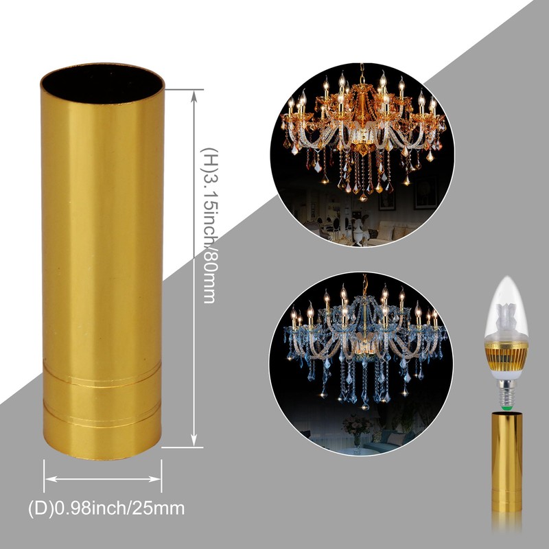 BQLZR 8cm Height 2.5cm Dia Bright Gold Double Line Chandelier