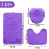 Eanpet Shaggy Bathroom Rugs Sets 3Piece Purple Bath Mat for