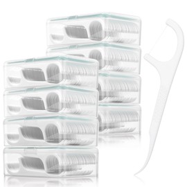 XHDMY 400 Count Floss Picks Dental Tooth Picks Floss Sticks Flossers Strong Toothpicks in Handy Travel Cases for Family Restaurant Bulk Adults Teeth Cleaning