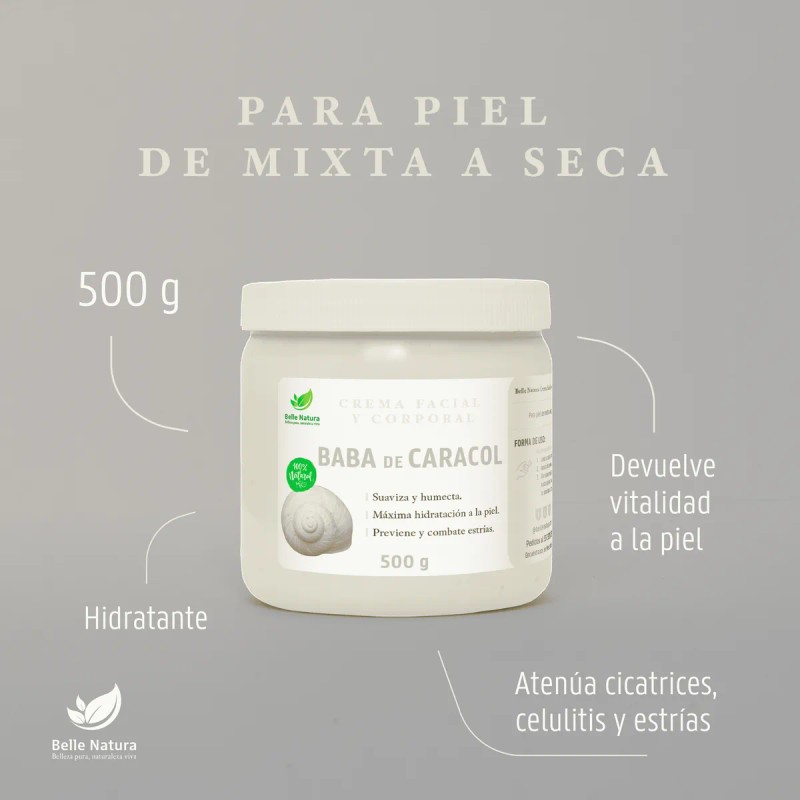 Crema De Baba De Caracol Con Filtro Solar Anti-manchas 500g