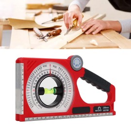 Engineering Inclinometer, Portable Universal Slope Measuring Ruler Multifunction Angle Meter Gauge, Dual Scale Rotary Pitch Finder with Level Vial for Household Industrial Use