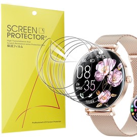 Blueshaweu Screen Protector Compatible with Lige Smartwatch Women's 1.43 Inch FV17, HD Clear Flexible TPU Screen Protector [Pack of 6] Compatible with LIGE FV17 Smartwatch (Transparency)