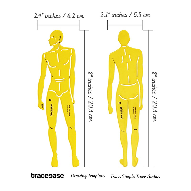 Traceease Male Human Figure Template Stencils Fashion Designer’s Drafting Tools,