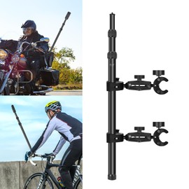 Vasgather Motorcycle Camera Mount Kit for Insta 360 Motorcycle Mount Compatible with Insta 360 x5/x4/x3/xone/Gopro/360Max/DJI/Alloy Double Clamp with 47” Invisible Selfie Stick(Locking knob)