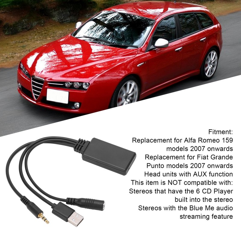 Car Aux Bluetooth 5.0 Adapter Audio Cable with Microphone Handsfree