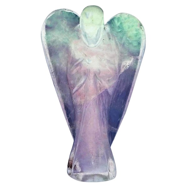 REIKIERA By Conchshell Hand Geschnitzte Taschen Kristall Wächter lila Fluorit Engel Heilung Reiki Figurinen Statue mit Geschenk Box Größe wählen