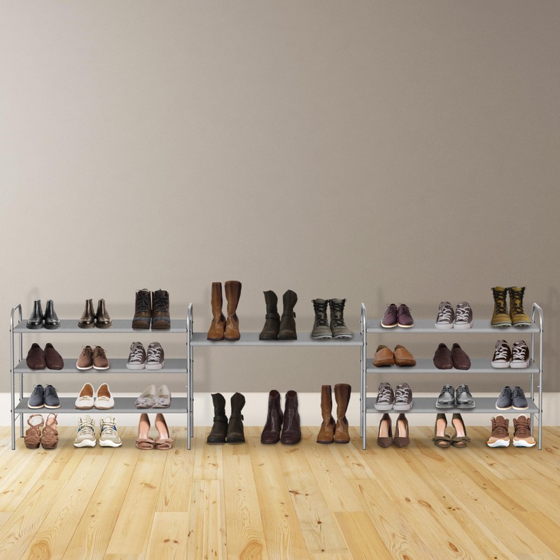 Simple Houseware 3-Tier Shoe Rack Storage Organizer, Grey – Space-Saving